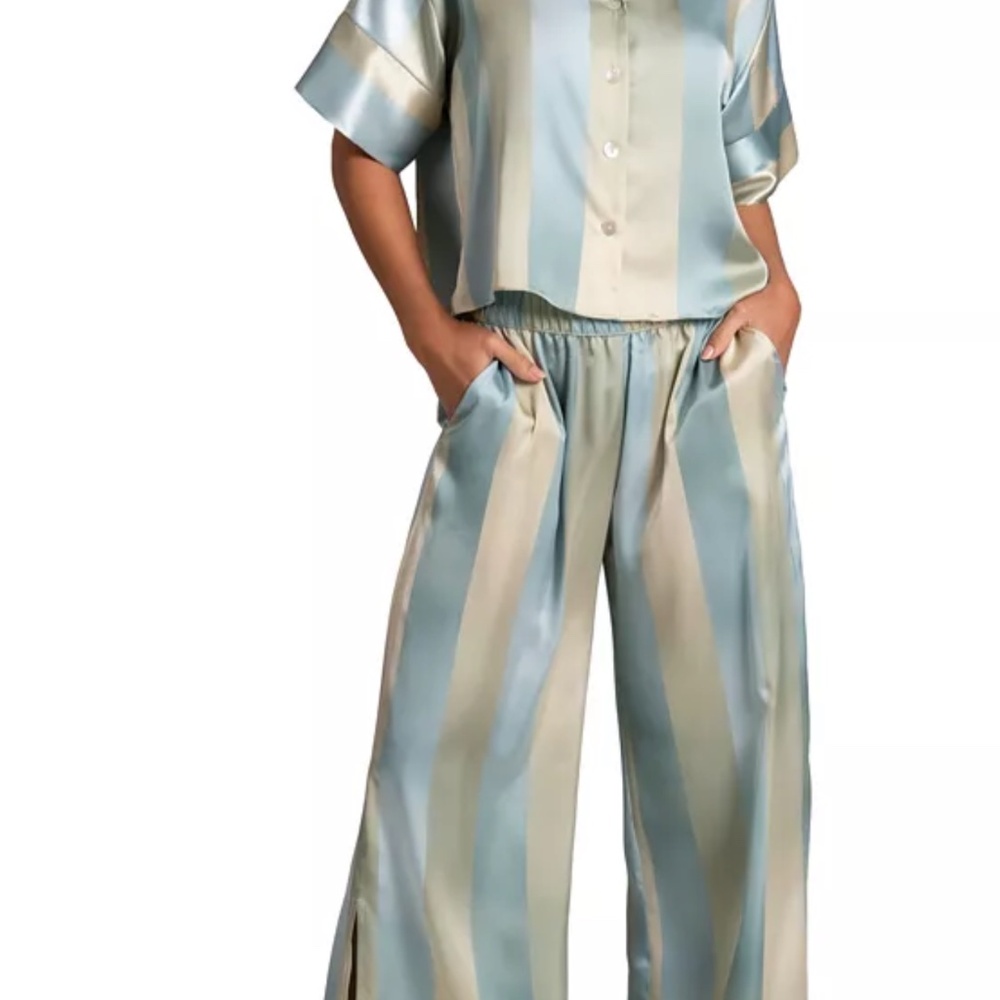 Midnight Bakery Women's 2-Pc. Joplin Satin Pajamas Set - Navy - Picture 2 of 2